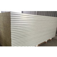 廠家批發(fā)巖棉彩鋼板工業(yè)廠房用夾芯板 壓型玻鎂巖棉夾芯彩鋼定制