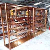 廠家定制304不銹鋼鈦金展示柜別墅裝飾酒柜紅酒展架直銷(xiāo)