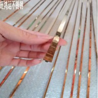 304不銹鋼鈦金實(shí)心T型條一體式型裝飾條門(mén)邊裝飾線條拉絲玫瑰金T6