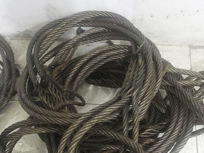 起重鋼絲繩制做 手工編織光面油性鋼絲繩 帶兩頭圈起重吊物繩