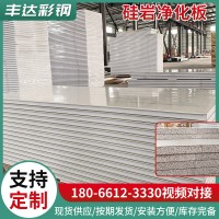 無(wú)塵車(chē)間硅巖板墻體保溫材料巖棉彩鋼夾心板隔熱可定制硅巖凈化板