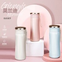 便攜創(chuàng)意莫蘭迪雙層真空不銹鋼保溫水杯女神茶杯商務(wù)禮品南瓜杯