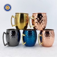 工廠直供moscow mule不銹鋼雞尾酒啤酒杯 錘點(diǎn)鼓形杯莫斯科騾子杯
