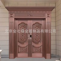 廠家銷售紫銅對開入戶門歐式風(fēng)格純銅防盜別墅門北京銅門上門測量