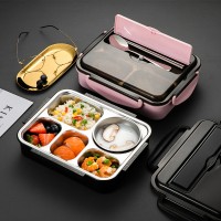 304不銹鋼保溫飯盒學(xué)生食堂分格兒童餐盒便攜分隔型上班族便當(dāng)盒