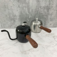 跨境304不銹鋼日式手沖壺500ML迷你手沖咖啡壺木柄細口壺咖啡器具