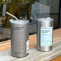 網(wǎng)紅原創(chuàng)小眾金屬不銹鋼600ml冰美式咖啡杯隨行保溫吸管水杯便攜