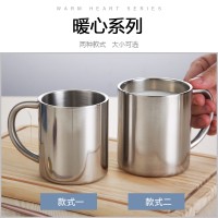 批發(fā)304不銹鋼口杯幼兒園水杯學(xué)生兒童防燙水杯雙層杯刻字