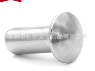 廠家不銹鋼扁頭圓頭實(shí)心鉚釘蘑菇頭窩釘圓頭銷釘Φ2-Φ8長度3-100