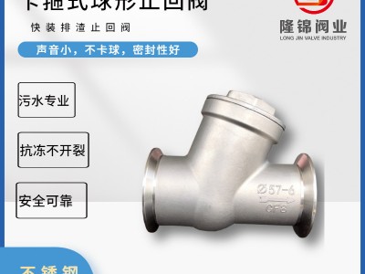 污水專用 靜音滾球式止回閥不銹鋼304球形止回閥 污提專用
