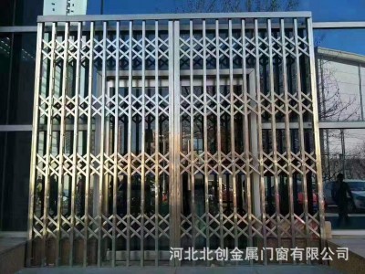 不銹鋼拉閘門 廠家直發(fā)推拉閘門 不銹鋼伸縮門倉庫通風(fēng)推拉門