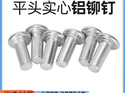 泰恒五金 平頭實心鋁鉚釘現(xiàn)貨批發(fā)鉚接件桿長40/50/60mm 鋁鉚釘