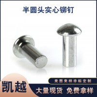 廠家批發(fā)圓頭鉚釘實心鐵鉚釘半圓頭實心銅鉚釘 鋁鉚釘 不銹鋼釘