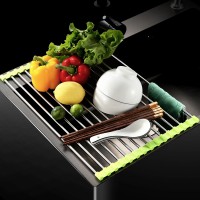 亞馬遜可折疊不銹鋼瀝水架碗碟架水槽廚房置物架濾水架Drain rack