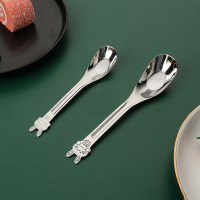 304不銹鋼元寶勺子加厚湯匙家用吃飯喂養(yǎng)加深湯勺大調(diào)羹兒童小勺